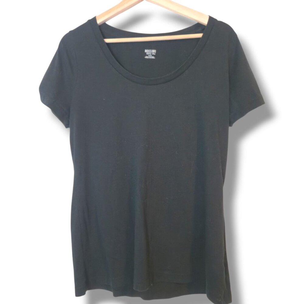 Mossimo t-shirt womens X-Large Black short-sleeve scoop  neck